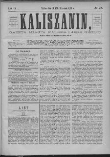 Kaliszanin : gazeta miasta Kalisza i jego okolic