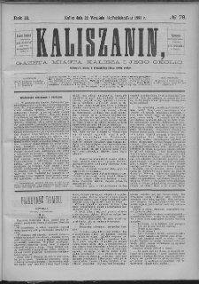 Kaliszanin : gazeta miasta Kalisza i jego okolic