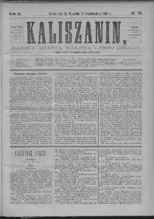 Kaliszanin : gazeta miasta Kalisza i jego okolic