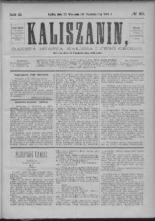 Kaliszanin : gazeta miasta Kalisza i jego okolic