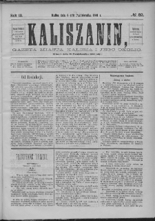 Kaliszanin : gazeta miasta Kalisza i jego okolic