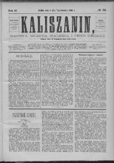 Kaliszanin : gazeta miasta Kalisza i jego okolic