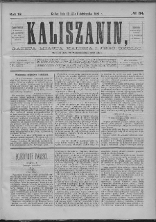 Kaliszanin : gazeta miasta Kalisza i jego okolic