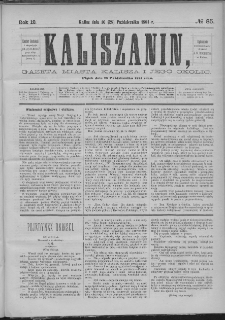 Kaliszanin : gazeta miasta Kalisza i jego okolic