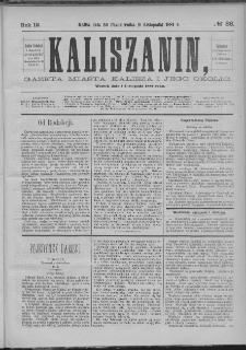 Kaliszanin : gazeta miasta Kalisza i jego okolic
