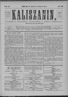 Kaliszanin : gazeta miasta Kalisza i jego okolic