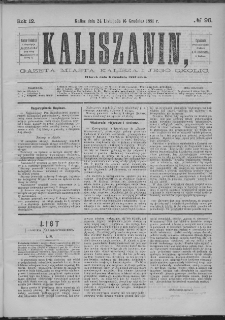 Kaliszanin : gazeta miasta Kalisza i jego okolic