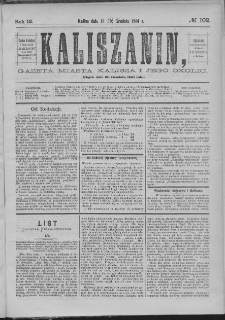 Kaliszanin : gazeta miasta Kalisza i jego okolic