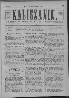 Kaliszanin : gazeta miasta Kalisza i jego okolic