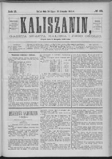 Kaliszanin : gazeta miasta Kalisza i jego okolic