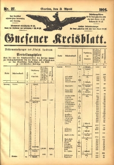 Gnesener Kreisblatt 1904.04.03 Nr27