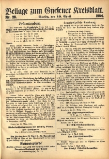 Beilage zum Gnesener Kreisblatt 1904.04.10 Nr29