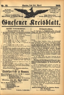 Gnesener Kreisblatt 1904.04.24 Nr33