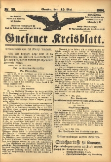 Gnesener Kreisblatt 1904.05.15 Nr39