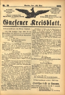 Gnesener Kreisblatt 1904.05.15 Nr39