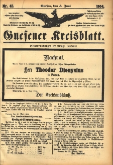 Gnesener Kreisblatt 1904.06.05 Nr45
