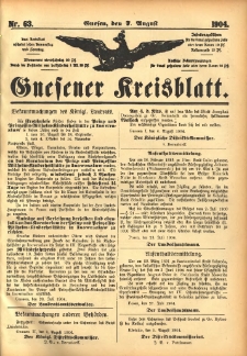 Gnesener Kreisblatt 1904.08.07 Nr63