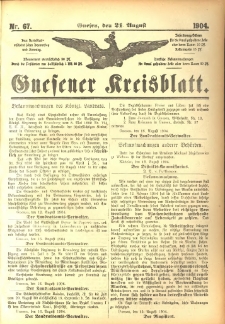 Gnesener Kreisblatt 1904.08.21 Nr67