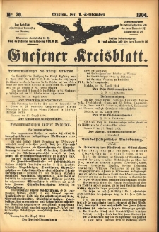 Gnesener Kreisblatt 1904.09.01 Nr70