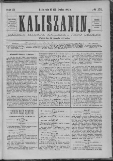 Kaliszanin : gazeta miasta Kalisza i jego okolic