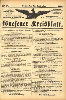 Gnesener Kreisblatt 1904.09.15 Nr74