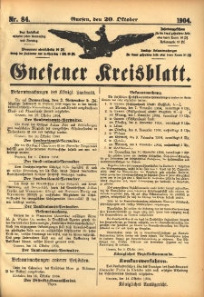 Gnesener Kreisblatt 1904.10.20 Nr84
