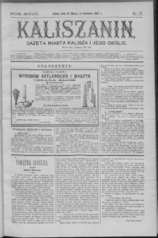 Kaliszanin : gazeta miasta Kalisza i jego okolic