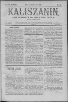 Kaliszanin : gazeta miasta Kalisza i jego okolic
