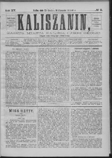 Kaliszanin : gazeta miasta Kalisza i jego okolic