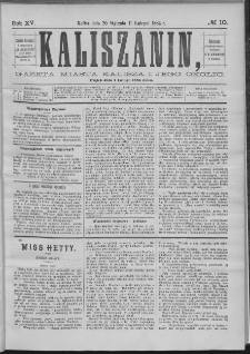 Kaliszanin : gazeta miasta Kalisza i jego okolic