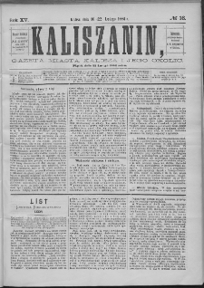 Kaliszanin : gazeta miasta Kalisza i jego okolic