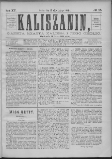 Kaliszanin : gazeta miasta Kalisza i jego okolic