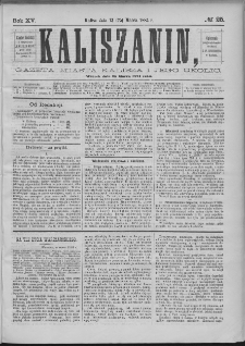 Kaliszanin : gazeta miasta Kalisza i jego okolic