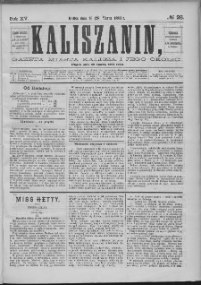 Kaliszanin : gazeta miasta Kalisza i jego okolic