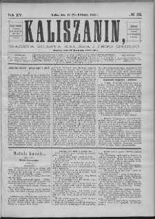 Kaliszanin : gazeta miasta Kalisza i jego okolic