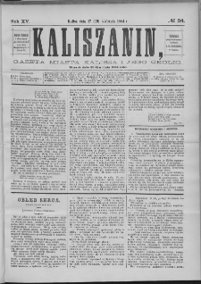 Kaliszanin : gazeta miasta Kalisza i jego okolic