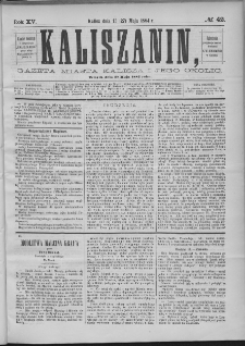 Kaliszanin : gazeta miasta Kalisza i jego okolic