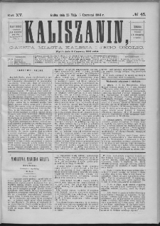 Kaliszanin : gazeta miasta Kalisza i jego okolic