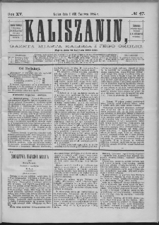 Kaliszanin : gazeta miasta Kalisza i jego okolic