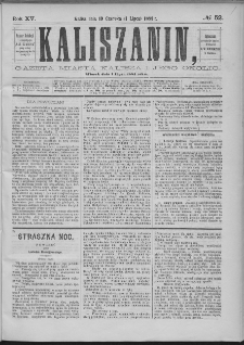 Kaliszanin : gazeta miasta Kalisza i jego okolic