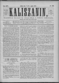 Kaliszanin : gazeta miasta Kalisza i jego okolic