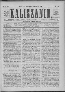Kaliszanin : gazeta miasta Kalisza i jego okolic