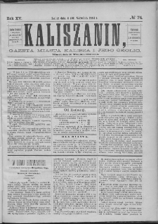 Kaliszanin : gazeta miasta Kalisza i jego okolic