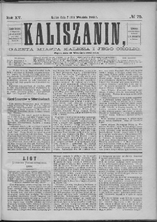 Kaliszanin : gazeta miasta Kalisza i jego okolic