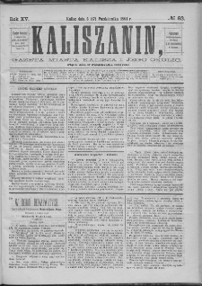 Kaliszanin : gazeta miasta Kalisza i jego okolic