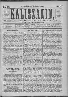 Kaliszanin : gazeta miasta Kalisza i jego okolic