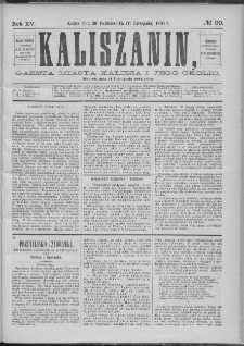 Kaliszanin : gazeta miasta Kalisza i jego okolic