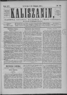 Kaliszanin : gazeta miasta Kalisza i jego okolic