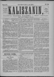 Kaliszanin : gazeta miasta Kalisza i jego okolic