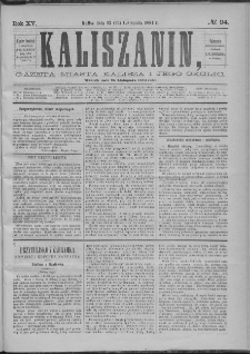 Kaliszanin : gazeta miasta Kalisza i jego okolic